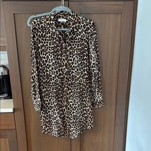 Equipment leopard print silk dress
